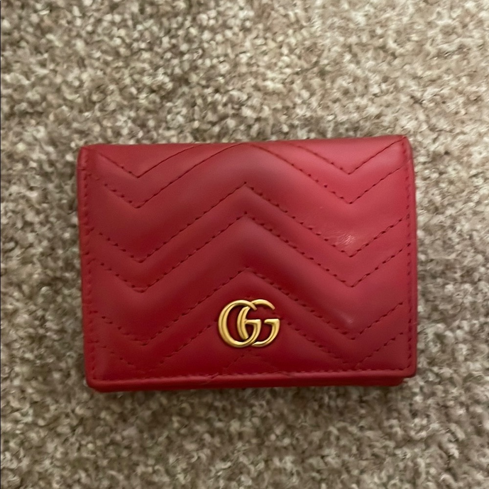 Gucci Red Marmontcard case wallet